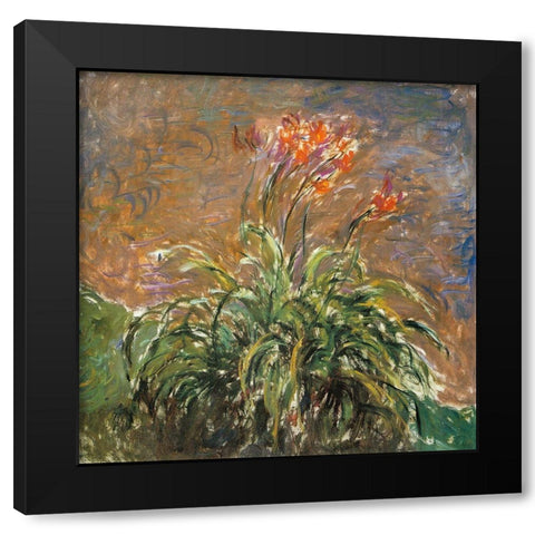 Hemerocallis 1914 Black Modern Wood Framed Art Print by Monet, Claude