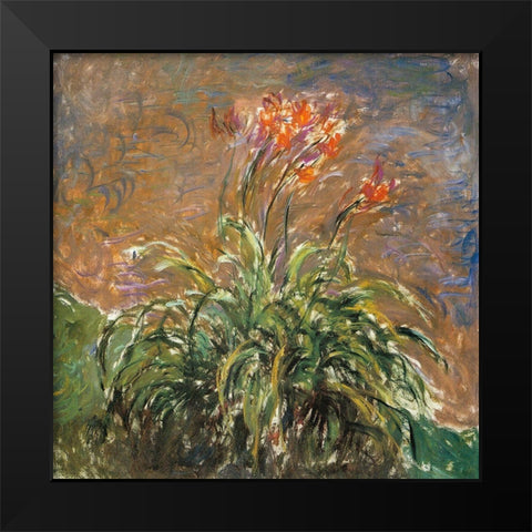 Hemerocallis 1914 Black Modern Wood Framed Art Print by Monet, Claude