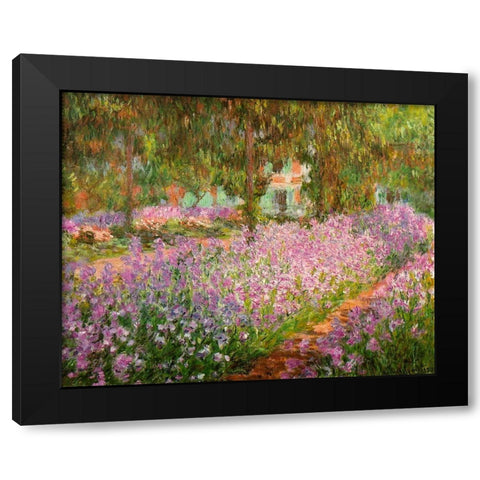 Monets garden at Giverny 1900 Black Modern Wood Framed Art Print with Double Matting by Monet, Claude