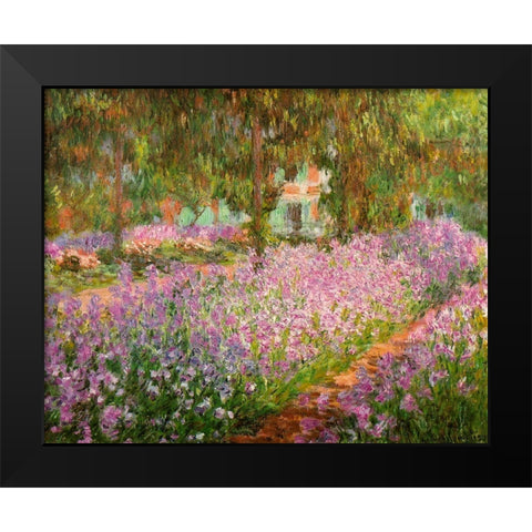 Monets garden at Giverny 1900 Black Modern Wood Framed Art Print by Monet, Claude
