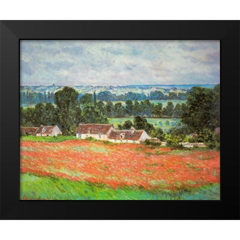 Poppies-Giverny 1885 Black Modern Wood Framed Art Print by Monet, Claude