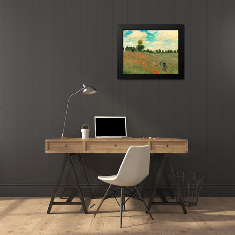 Poppy Field 1873 Black Modern Wood Framed Art Print by Monet, Claude