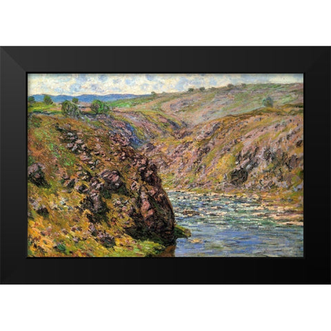 Ravine of the Creuse in sunlight 1889 Black Modern Wood Framed Art Print by Monet, Claude
