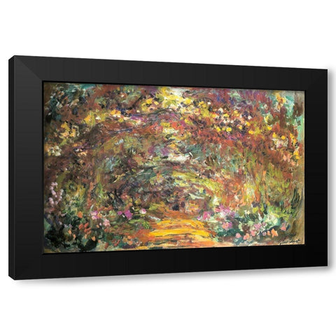 Rose trellises 1922 Black Modern Wood Framed Art Print with Double Matting by Monet, Claude