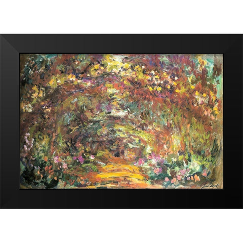 Rose trellises 1922 Black Modern Wood Framed Art Print by Monet, Claude