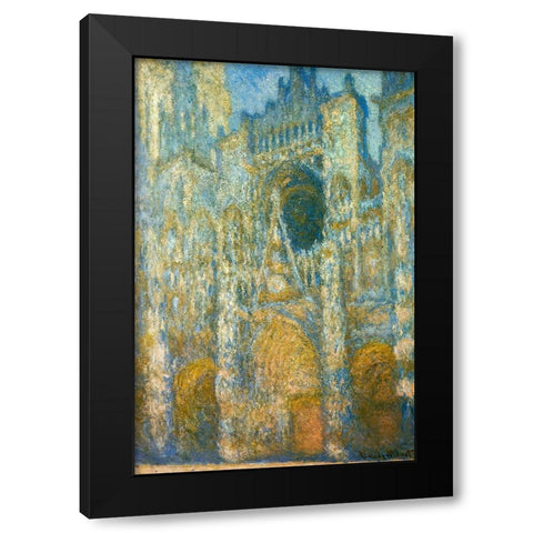 Rouen Cathedral at dawn 1894 Black Modern Wood Framed Art Print with Double Matting by Monet, Claude