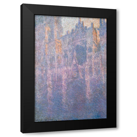 Rouen Cathedral-morning mist 1894 Black Modern Wood Framed Art Print with Double Matting by Monet, Claude