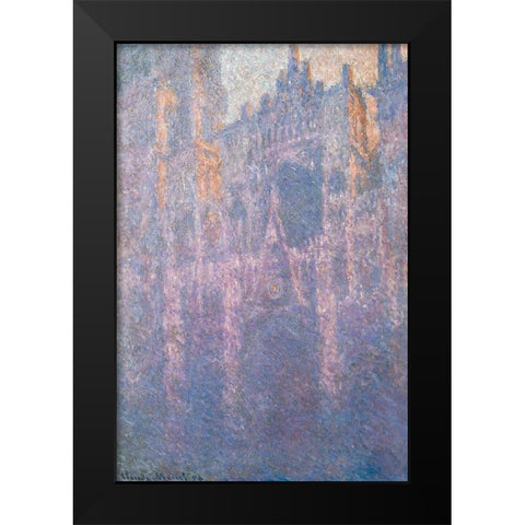 Rouen Cathedral-morning mist 1894 Black Modern Wood Framed Art Print by Monet, Claude