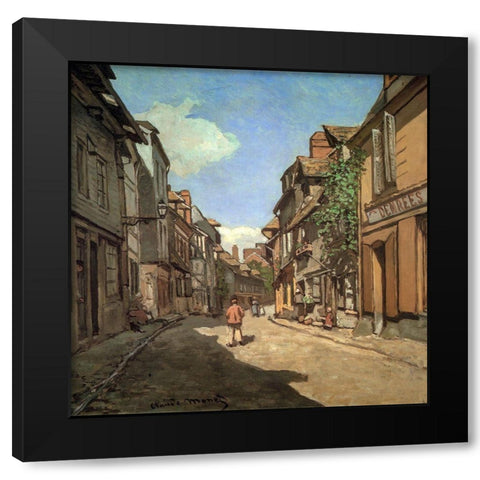 Rue de la Bavolle-Honfleur 1864 Black Modern Wood Framed Art Print with Double Matting by Monet, Claude