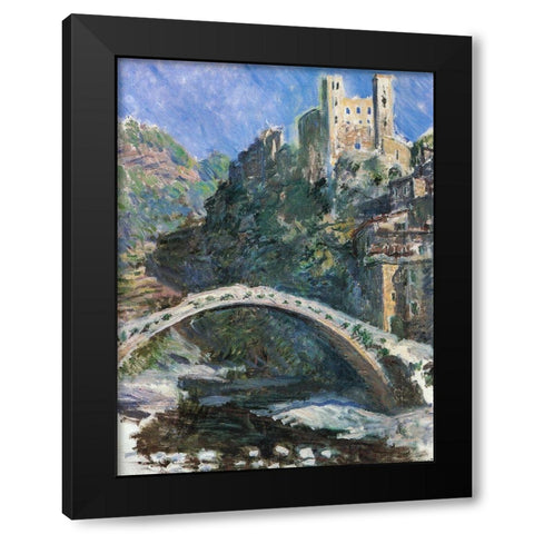 Seine at Port-Villez 1883 Black Modern Wood Framed Art Print by Monet, Claude