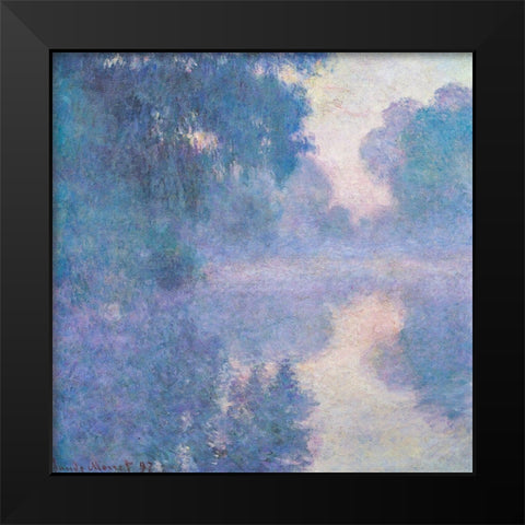 Seine near Giverny 1897 Black Modern Wood Framed Art Print by Monet, Claude