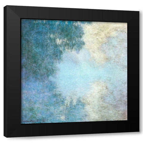 Seine-morning 1897 Black Modern Wood Framed Art Print with Double Matting by Monet, Claude