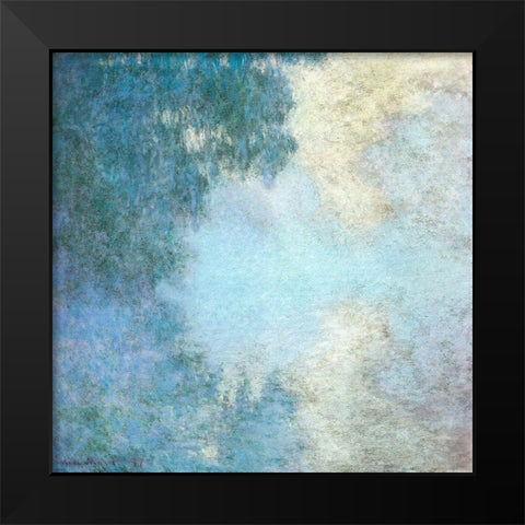 Seine-morning 1897 Black Modern Wood Framed Art Print by Monet, Claude