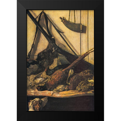 Sporting prizes 1862 Black Modern Wood Framed Art Print by Monet, Claude