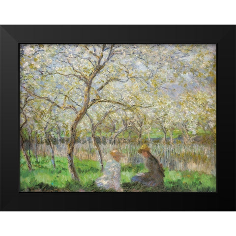 Spring 1886 Black Modern Wood Framed Art Print by Monet, Claude