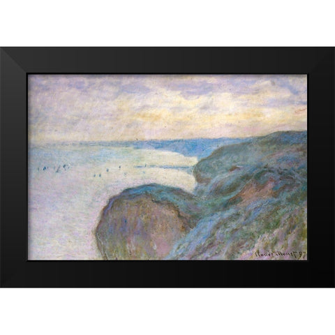 Steep cliffs 1897 Black Modern Wood Framed Art Print by Monet, Claude