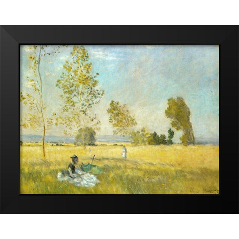 Summer-The Meadow 1874 Black Modern Wood Framed Art Print by Monet, Claude