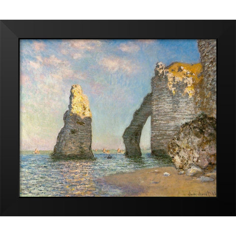 The Cliffs at Etretat 1885 Black Modern Wood Framed Art Print by Monet, Claude