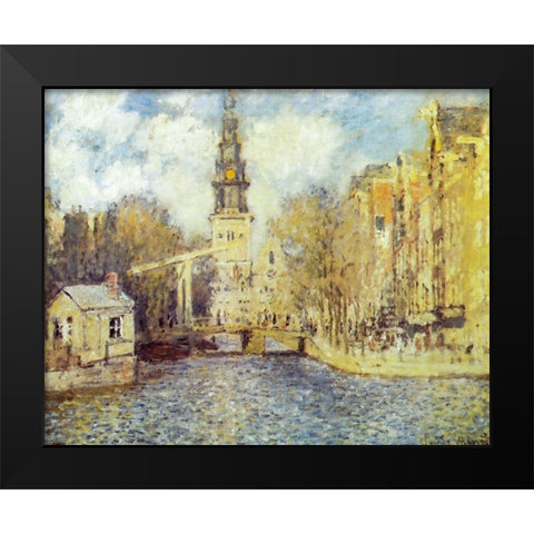 The Zuiderkerk-Amsterdam 1874 Black Modern Wood Framed Art Print by Monet, Claude