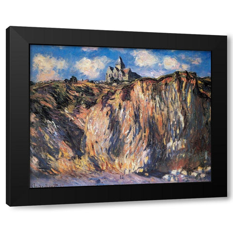 Varengeville Church 1882 Black Modern Wood Framed Art Print with Double Matting by Monet, Claude