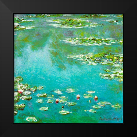 Water-lilies 1906 Black Modern Wood Framed Art Print by Monet, Claude