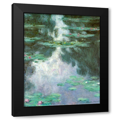 Water-lilies I 1907 Black Modern Wood Framed Art Print with Double Matting by Monet, Claude