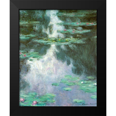 Water-lilies I 1907 Black Modern Wood Framed Art Print by Monet, Claude