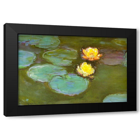 Water-lilies II 1907 Black Modern Wood Framed Art Print with Double Matting by Monet, Claude