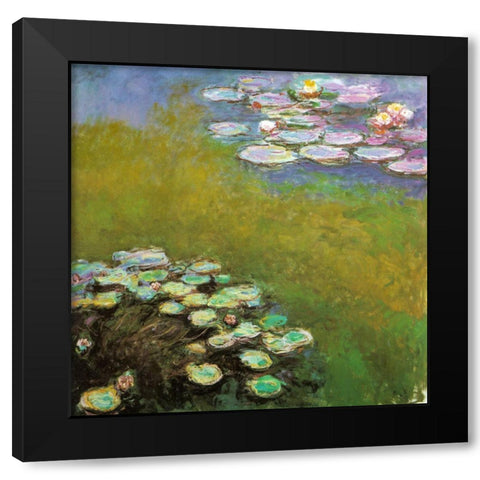 Water-lilies I 1909 Black Modern Wood Framed Art Print with Double Matting by Monet, Claude