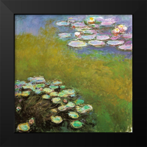 Water-lilies I 1909 Black Modern Wood Framed Art Print by Monet, Claude
