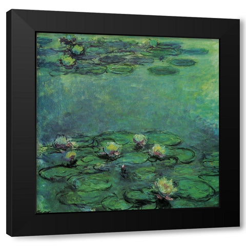 Water-lilies 1914 Black Modern Wood Framed Art Print with Double Matting by Monet, Claude