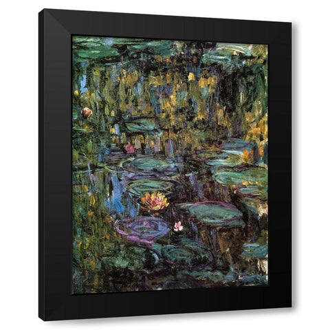 Water-lilies 1915 Black Modern Wood Framed Art Print by Monet, Claude