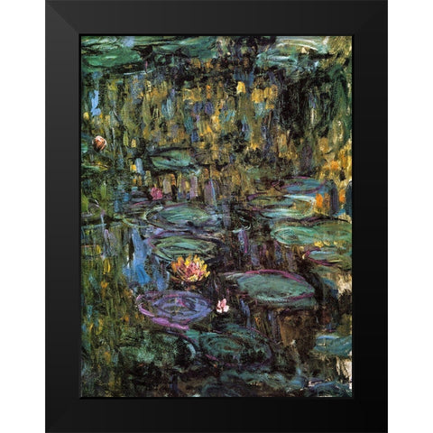 Water-lilies 1915 Black Modern Wood Framed Art Print by Monet, Claude