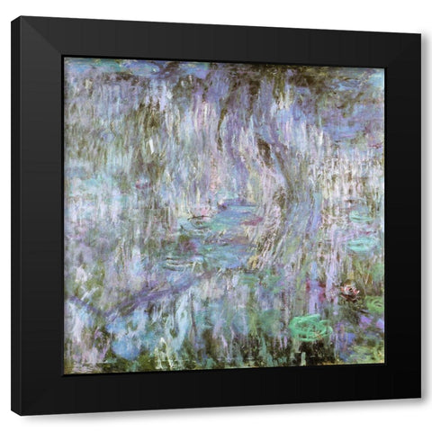 Water-lilies purple 1912 Black Modern Wood Framed Art Print with Double Matting by Monet, Claude