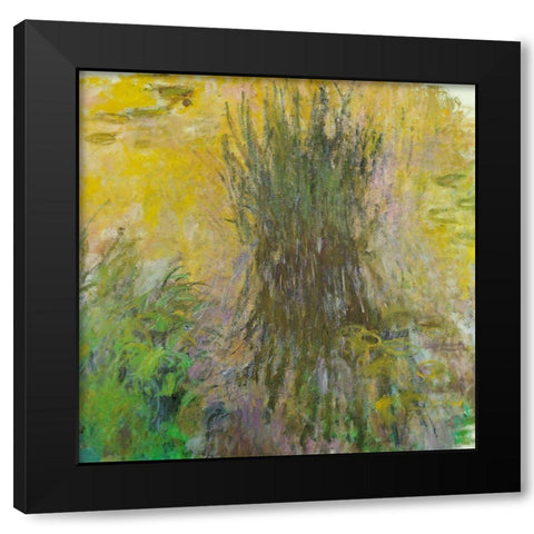 Water-lilies-bullrushes 1920 Black Modern Wood Framed Art Print by Monet, Claude