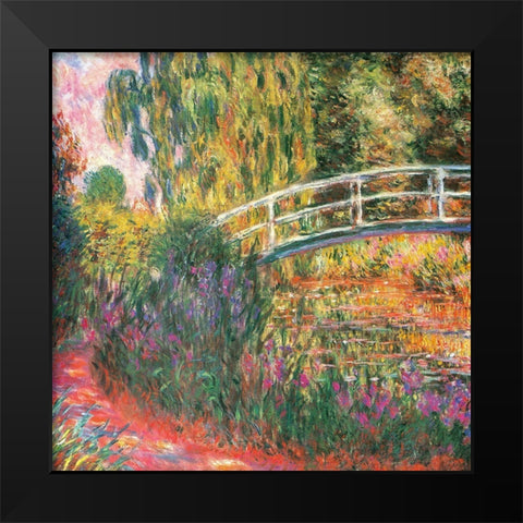Water-lily pond-water irises 1900 Black Modern Wood Framed Art Print by Monet, Claude