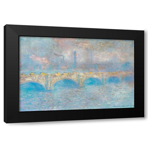 Waterloo Bridge I 1900 Black Modern Wood Framed Art Print by Monet, Claude