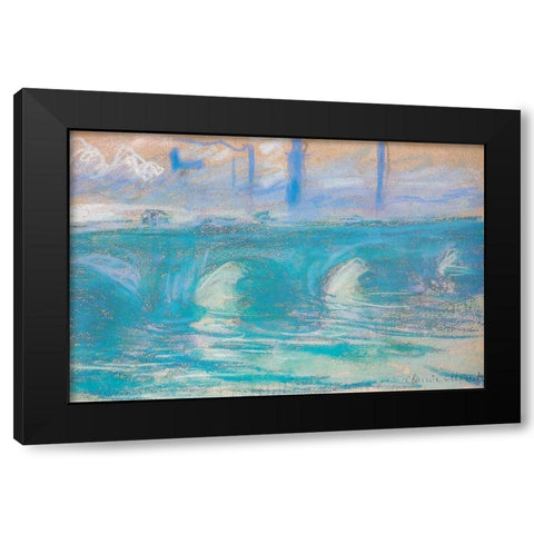 Waterloo Bridge-study 1900 Black Modern Wood Framed Art Print by Monet, Claude