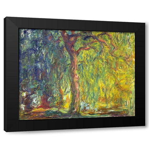 Weeping Willow 1918 Black Modern Wood Framed Art Print with Double Matting by Monet, Claude