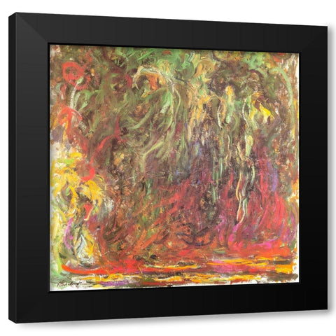 Weeping Willow 1920 Black Modern Wood Framed Art Print with Double Matting by Monet, Claude