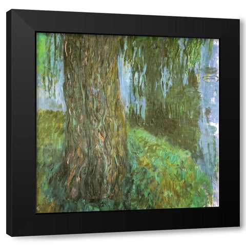 Willow Tree and Pond 1916 Black Modern Wood Framed Art Print with Double Matting by Monet, Claude