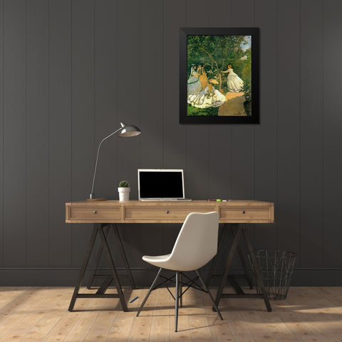 Women in the Garden 1866 Black Modern Wood Framed Art Print by Monet, Claude