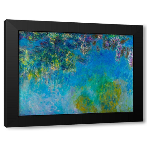 Wisteria Black Modern Wood Framed Art Print with Double Matting by Monet, Claude