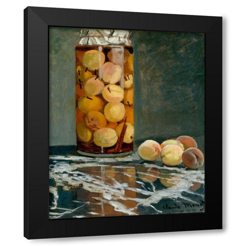 Jar of Peaches 1866 Black Modern Wood Framed Art Print with Double Matting by Monet, Claude
