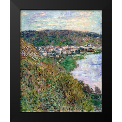 View of Vetheuil 1880 Black Modern Wood Framed Art Print by Monet, Claude