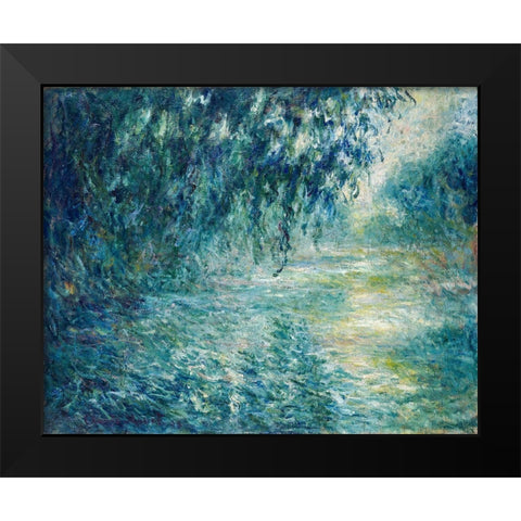 Morning on the Seine 1898 Black Modern Wood Framed Art Print by Monet, Claude