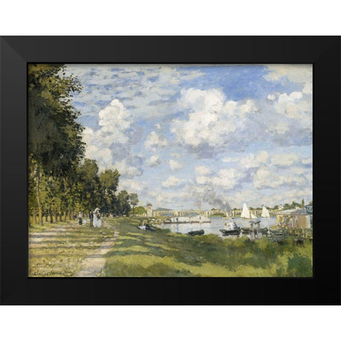 Le Bassin d’Argenteuil 1872 Black Modern Wood Framed Art Print by Monet, Claude