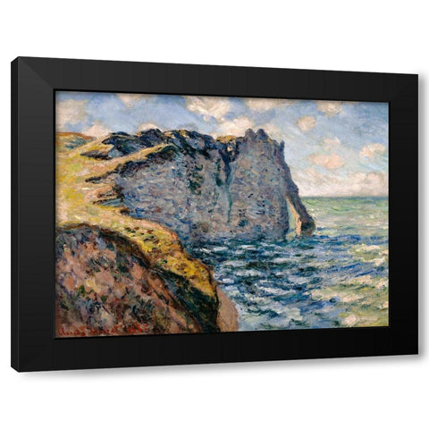 The Cliff of Aval-Etretat 1885 Black Modern Wood Framed Art Print by Monet, Claude