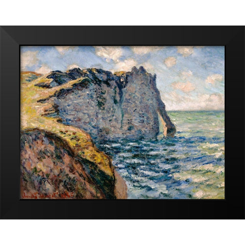 The Cliff of Aval-Etretat 1885 Black Modern Wood Framed Art Print by Monet, Claude