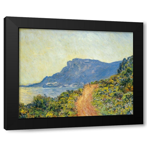 La Corniche near Monaco 1884 Black Modern Wood Framed Art Print by Monet, Claude